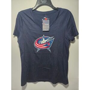 Columbus‎ Blue Jackets NHL Fanatics Women's Cotton V-Neck T-Shirt Medium